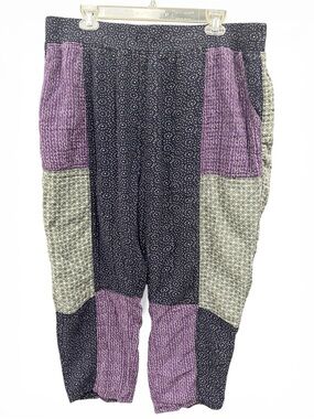 Anthropologie Saturday Sunday Navy Speckled Elastic Waist Pants